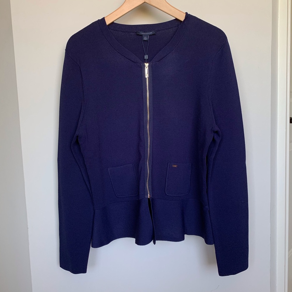 Tommy Hilfiger Navy Zip Up Long Sleeve